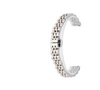 SUPKOUMKBG 8mm 10mm 12mm 14mm 16mm 18mm Stainless Steel Metal Watch Band Bracelet(B-Silver Rose,12mm)