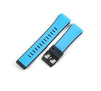 SUPKOUMKBG Fit For Casio GA-2000 Prg-600 650 PRW-6600 Rubber Resin Square Pattern Frosted Watchband Pin Buckle(Light Blue)