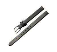 SUPKOUMKBG Leather Bracelet Watchband Wristwatches Watch Strap 8mm 10mm 12mm 13mm 14mm 15mm 16mm 17mm(Black Silver,14mm)