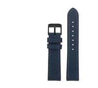 SUPKOUMKBG Nylon Leather Watch Strap Black Shield Watchband 20 22mm 24mm Bracelet(Blue-black pin,20mm)