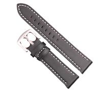 SUPKOUMKBG Vintage Leather Watchband 18mm 20mm 22mm 24mm Strap 4 Colors Universal Replacement Watch(Black,24mm)