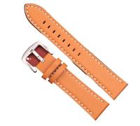 SUPKOUMKBG Vintage Leather Watchband 18mm 20mm 22mm 24mm Strap 4 Colors Universal Replacement Watch(Yellow,18mm)