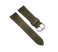 SUPKOUMKBG Watch Strap Leather WatchBand 18mm 19mm 20mm 22mm Bracelet For Men Women Universal Wristband(Green,18MM_GOLD BUCKLE)
