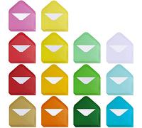Supla 140 Sets Colorful Mini Envelopes with White Blank Business Cards Note Cards 14 Colors Small Gift Card Tiny Envelopes Pocket Envelopes Bulk 4" x 2.7" Love Notes