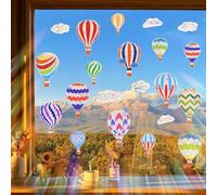 Suplanet Hot Air Balloon Window Clings for Glass, Bird Anti-Collision Stickers, Decals to Prevent Bird Strikes, Non-Adhesive Prism, Sun Catchers Indoor
