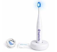 Suplexity LED Blue Light Therapy Toothbrush - Rechargeable Teeth Whitening Toothbrush with Gentle Vibration, Oral Care Whitening Brush, USB Charging, 2 Replacement Brush Heads, Gum Care, Healthy Gums
