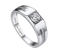 Suplight 6mm Eternity Band Annivesary Ring 925 Sterling Silver Personalized Rings for Men Size 13