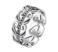 Suplight 925 Sterling Silver Celtic Rings, Irish Celtic Jewelry 8mm Retro Celtic Knot Band Rings for Women Girls Size 6