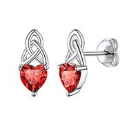 Suplight 925 Sterling Silver Claddagh Celtic Heart Stud Earrings, Dainty Tiny Irish Celtic Knot Jewelry for Women Girls (with Gift Box)