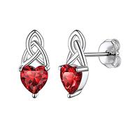 Suplight 925 Sterling Silver Claddagh Celtic Heart Stud Earrings, Dainty Tiny Irish Celtic Knot Jewelry for Women Girls (with Gift Box)