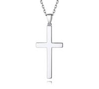 Suplight 925 Sterling Silver Cross Necklace for Women Men Jesus Christ Cross Pendant Necklace Religious Jewellery
