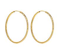 Suplight 925 Sterling Silver Gold Filled Diamond Cut Circle Round Hoop Earring 70MM