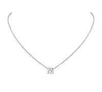 Suplight 925 Sterling Silver Initial Letter Necklace M, Dainty Cute Delicate Hypoallergnic Monogram Alphabet Pendant Necklace for Women Teen Girls