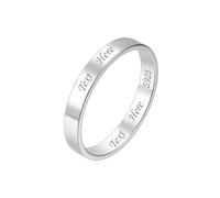 Suplight Custom Name Promise Rings for Men Women 925 Silver Band Ring Womens Sterling Wedding Jewellery Personalised Gifts Size 8