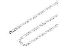 Suplight Flat Figaro Chain Necklace 925 Sterling Silver Chains for Men 24 Inch Men's Necklaces 3mm Thick Solid Gift Ideas for Son Brother Husband Father