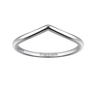 Suplight Small Wishbone Ring 925 Sterling Silver V Shaped Chevron Engraved Rings for Women Size 5