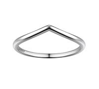 Suplight Women Rings Simple 925 Sterling Silver Wishbone Ring Band Size 8