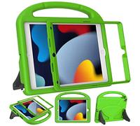 SUPLIK Kids Case for iPad 9th/8th/7th Generation - 10.2 inch 2021/2020/2019 Case with Built-in Screen Protector, Durable Shockproof Handle Stand Kids Cover for Apple iPad 7/8/9 Gen, Green