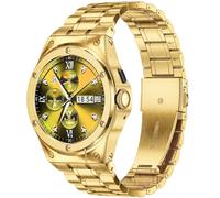 SUPLINK Metal Case and Straps for Google Watch 2 Bands/Google Watch Bands/Watch 3 41mm Bands for Men, Stainless Steel Adjustable Strap for Pixel Watch 2/1, Gold