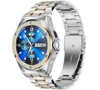 SUPLINK Metal Case and Straps for Google Watch 3 Bands/Google Watch 2 Bands 41mm Men, Stainless Steel Adjustable Strap for Pixel, Silver Gold