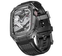 SUPLINK Silicone Bracelets Stainless Steel Case for Apple Watch Ultra 3/2/1 & SE 3/2/1 & Series 11 10 9 8 7 6 5 4 3 2 1 49 mm 46 mm 45 mm 44 mm 42 mm 41 mm 40 mm 38 mm, Rugged Bumper Case Bands for