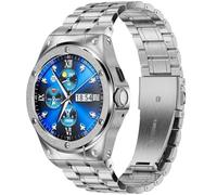 SUPLINK Stainless Steel Straps and Case for Google Pixel Watch Straps 45mm for Men, Metal Rugged Replacement Band for Google Watch 3 Accessory, Silver