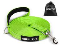 SuplutuX Dog Training Leads, Long Line Dog Lead with Reflective Strip, Durable & Lightweight Training Lead for Dogs, Perfect for Recall, Obedience & Outdoor Activities (Green, 15m/50ft)