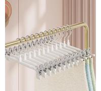 Supmaker 20 Pack Trouser Hanger, 30cm Pants Hangers Space Saving Skirt Hangers with Adjustable Clips,Heavy Duty Clothes Coat Garment Jeans Hangers