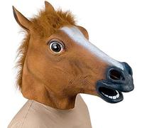 Supmaker Halloween Mask Horse Head Mask Deluxe Novelty Halloween Costume Party Latex Animal Head Mask