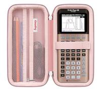 Supmay Calculator Case Compatible with Texas Instruments TI-84 Plus CE/TI-84 Plus/TI-83 Plus/TI-83 Plus CE Color Graphing Calculator, Storage Holder Case with Mesh Pocket for USB Cable, Rose Gold