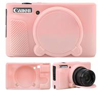 Supmay Camera Case for Canon PowerShot SX740/ SX730 Digital Camera, Soft Silicone Protective Bag Removable Lens Cover, Silicone Cover Rubber Soft Camera Case, Sweet Smoked Pink
