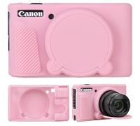 Supmay Camera Case for Canon PowerShot SX740/ SX730 Digital Camera, Soft Silicone Protective Bag Removable Lens Cover, Silicone Cover Rubber Soft Camera Case, Pink