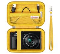 Supmay Camera Case for Panasonic LUMIX DC-TZ99E-K Compact Travel Zoom Camera/LX10 ZS200D ZS200 ZS80D ZS80 ZS100 ZS70 ZS60, Protective Case Bag with Mesh Pocket for Battery Pack, Charging Cable, Yellow
