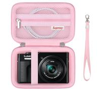 Supmay Camera Case for Panasonic LUMIX DC-TZ99E-K Compact Travel Zoom Camera/LX10 ZS200D ZS200 ZS80D ZS80 ZS100 ZS70 ZS60, Protective Case Bag with Mesh Pocket for Battery Pack, Charging Cable, Pink