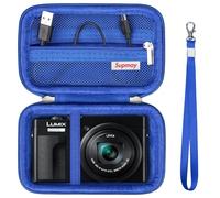 Supmay Camera Case for Panasonic LUMIX DC-TZ99E-K Compact Travel Zoom Camera/LX10 ZS200D ZS200 ZS80D ZS80 ZS100 ZS70 ZS60, Protective Case Bag with Mesh Pocket for Battery Pack, Charging Cable, Blue