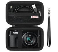Supmay Camera Case for Panasonic LUMIX DC-TZ99E-K Compact Travel Zoom Camera/LX10 ZS200D ZS200 ZS80D ZS80 ZS100 ZS70 ZS60, Protective Case Bag with Mesh Pocket for Battery Pack, Charging Cable, Black