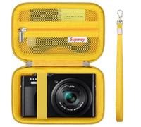 Supmay Camera Case for Panasonic LUMIX TZ99/ TZ300 Compact Travel Zoom Camera/ LX10 TZ200D TZ200 TZ80D TZ80 TZ100 TZ70 TZ60, Protective Case Bag with Mesh Pocket for Battery Pack, USB Cable, Yellow