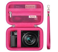 Supmay Camera Case for Panasonic LUMIX TZ99/ TZ300 Compact Travel Zoom Camera/ LX10 TZ200D TZ200 TZ80D TZ80 TZ100 TZ70 TZ60, Protective Case Bag with Mesh Pocket for Battery Pack, USB Cable, Rose Red