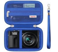 Supmay Camera Case for Panasonic LUMIX TZ99/ TZ300 Compact Travel Zoom Camera/ LX10 TZ200D TZ200 TZ80D TZ80 TZ100 TZ70 TZ60, Protective Case Bag with Mesh Pocket for Battery Pack, USB Cable, Blue