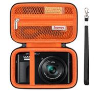 Supmay Camera Case for Panasonic LUMIX TZ99/ TZ300 Compact Travel Zoom Camera/ LX10 TZ200D TZ200 TZ80D TZ80 TZ100 TZ70 TZ60, Protective Case Bag with Mesh Pocket for Battery Pack, USB Cable, Orange
