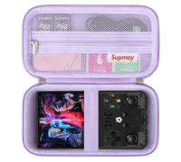 Supmay Carrying Case Compatible with 2025 New Upgrade R36MAX Retro Handheld Game Console, Portable Video Gaming Console Travel Bag with Mesh Pocket for Charging Cable, TF Card, Manual, Purple