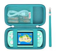 Supmay Carrying Case Compatible with Aojiao Handheld Games Consoles for Kids Preloaded 218 Retro Video Games, Portable Gaming Electronic Toys Storage Holder Travel Bag with Mesh Pocket, Green