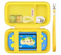 Supmay Carrying Case Compatible with CCTU / TEBIYOU Kids Handheld Games Preloaded 218 Retro Video Games, Portable Gaming Electronic Toys Storage Holder Travel Bag with Mesh Pocket for USB Cable,Yellow