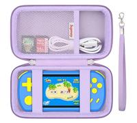 Supmay Carrying Case Compatible with CCTU / TEBIYOU Kids Handheld Games Preloaded 218 Retro Video Games, Portable Gaming Electronic Toys Storage Holder Travel Bag with Mesh Pocket for USB Cable,Purple