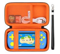 Supmay Carrying Case Compatible with CCTU / TEBIYOU Kids Handheld Games Preloaded 218 Retro Video Games, Portable Gaming Electronic Toys Storage Holder Travel Bag with Mesh Pocket for USB Cable,Orange