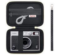 Supmay Carrying Case Compatible with Fujifilm Instax Mini EVO Instant Camera, INSTAX MINI EVO Camera Storage Holder Travel Bag with Mesh Pocket for Photos, USB Cables, Film, Black