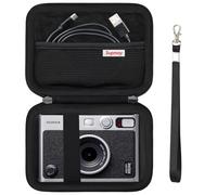 Supmay Carrying Case Compatible with Instax mini EVO 2-in-1 photo camera and printer, INSTAX MINI EVO Camera Storage Holder Travel Bag with Mesh Pocket for Photos, USB Cables, Film, Black