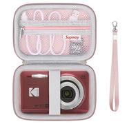 Supmay Carrying Case Compatible with Kodak PIXPRO FZ45 / FZ55 / FZ53 / FZ43 16MP Digital Camera, Vlogging Camera Storage Holder Bag with Mesh Pocket for USB Cable, Battery, SD Card, Rose Gold
