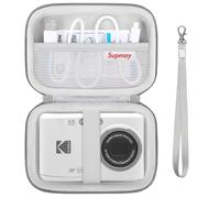 Supmay Carrying Case Compatible with Kodak PIXPRO FZ45 / FZ55 / FZ53 / FZ43 16MP Digital Camera, Vlogging Camera Storage Holder Bag with Mesh Pocket for USB Cable, Battery, SD Card, Grey