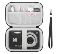 Supmay Carrying Case Compatible with Kodak PIXPRO FZ45 / FZ55 / FZ53 / FZ43 16MP Digital Camera, Vlogging Camera Storage Holder Bag with Mesh Pocket for USB Cable, Battery, SD Card, Black